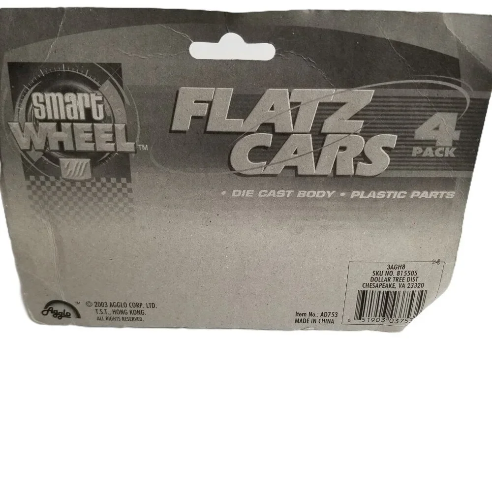 Smart Wheel Flatz Cars 4 Pack 2003 Die Cast Racing Toy Cars